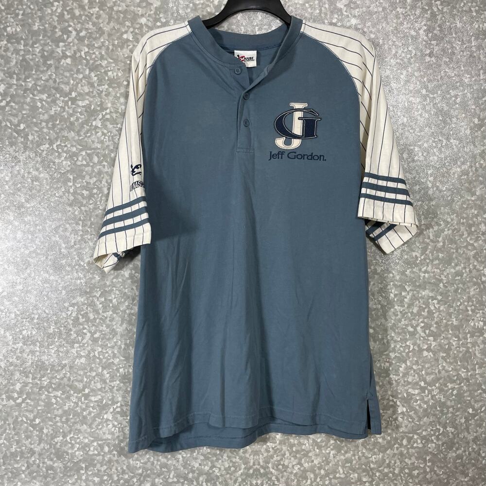 Vintage Jeff Gordan 24 Blue Baseball Jersey Shirt by Chase Authentics - Size XXL